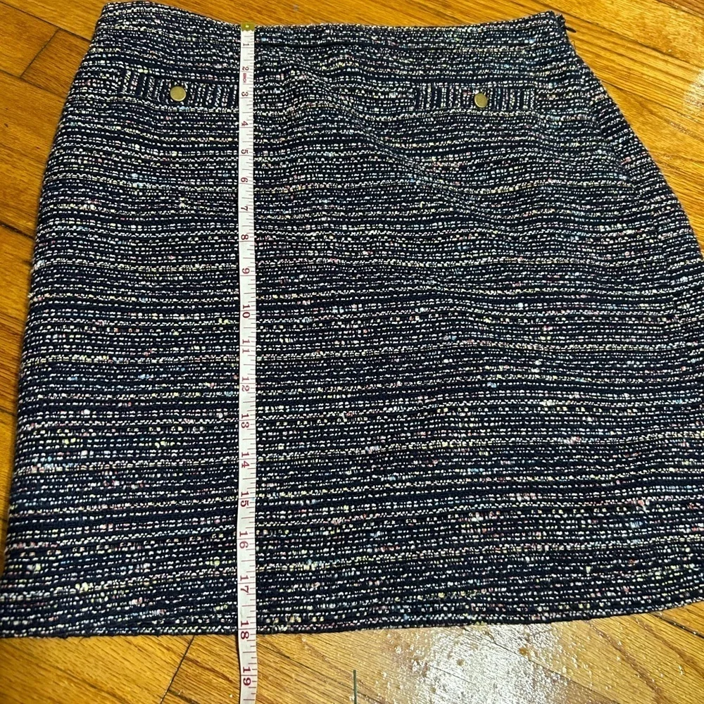 Ann Taylor LOFT Skirt Womens 8 Petite Tweed Mini Lined Faux Front Pockets